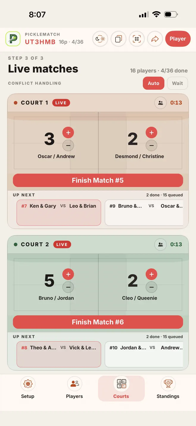 PickleMatch Scheduler App Store screenshot 3