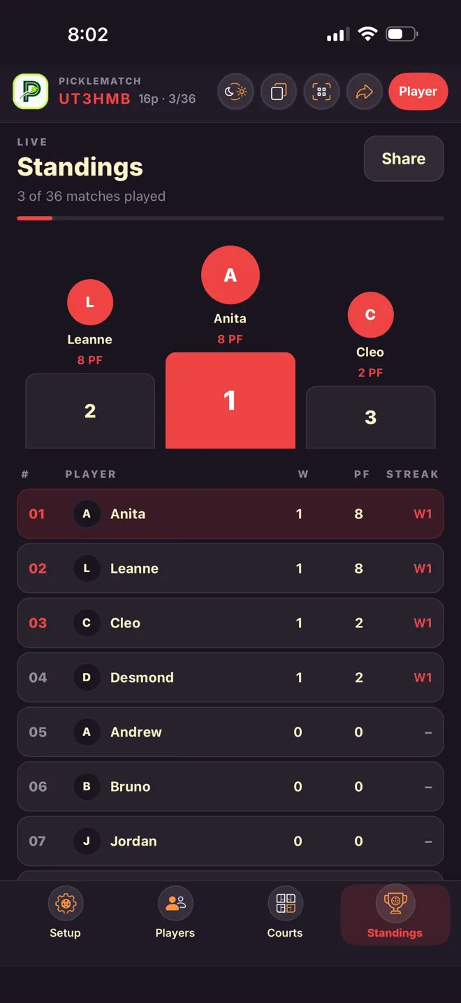 PickleMatch Scheduler App Store screenshot 6
