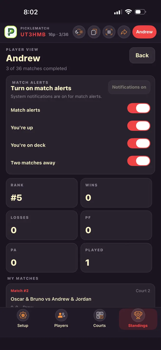 PickleMatch Scheduler App Store screenshot 7